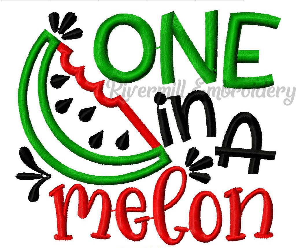 One in A Melon Machine Embroidery Design One in A Million Watermelon ...