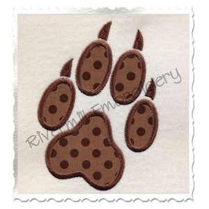 Applique Wolf Paw Print Machine Embroidery Design - 4 Sizes - Instant Download PES DST Digital File Rivermill Embroidery