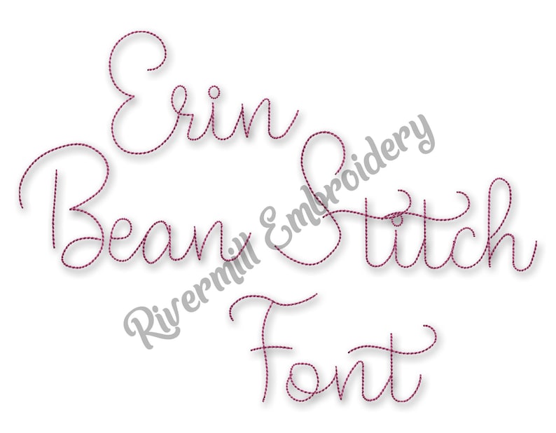 Erin Vintage Bean Stitch Machine Embroidery Font Monogram Etsy