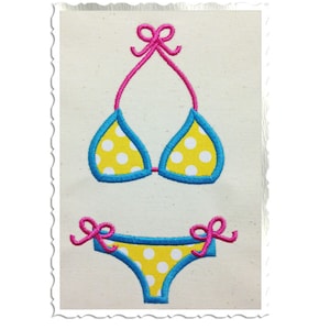 Applique Bikini Machine Embroidery Design - 4 Sizes - Instant Download PES DST Digital File Rivermill Embroidery
