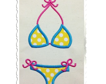 Applique Bikini Machine Embroidery Design - 4 Sizes - Instant Download PES DST Digital File Rivermill Embroidery