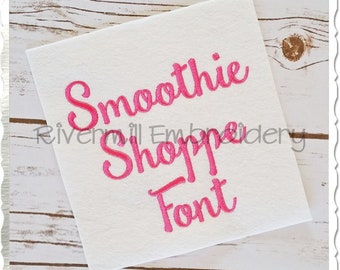 Smoothie Shoppe Machine Embroidery Font Monogram Alphabet - 3 Sizes - BX Files Instant Download Design PES