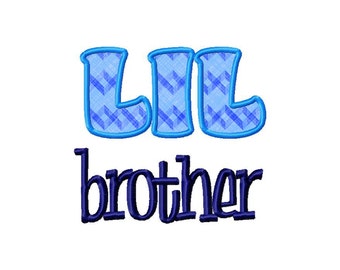 Diseño de bordado de máquina de apliques de Little Lil Brother - 2 tamaños