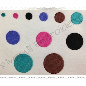Individual Polka Dots Machine Embroidery Design - 11 Sizes