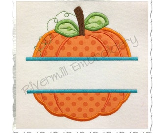 Split Pumpkin Applique Machine Embroidery Design - 4 Sizes