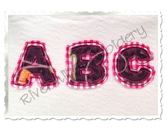 Fuente de bordado a máquina con apliques dobles Happy Raggy de 2 pulgadas (pequeña) - Archivos BX - Diseño de descarga instantánea PES Rivermill Embroidery