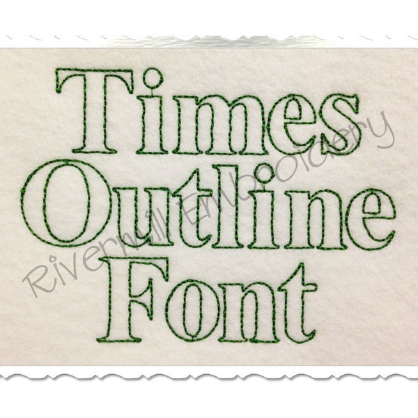 Times Outline Machine Embroidery Font Alphabet - 3 Sizes