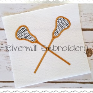 Crossed Lacrosse Sticks Machine Embroidery Design - 4 Sizes