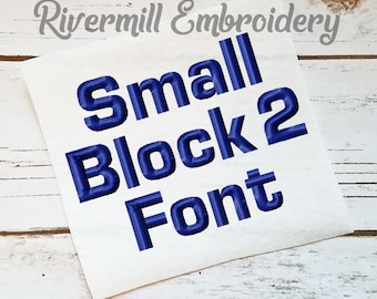 Alfabeto de fuente de bordado a máquina de bloque pequeño 2 - 3 tamaños - Archivos BX, descarga instantánea, diseño PES