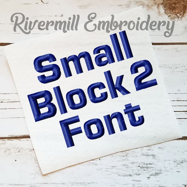 Small Block 2 Machine Embroidery Font Alphabet - 3 Sizes