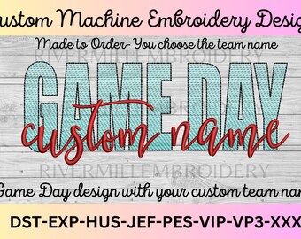Personalisierter Spiel Tag mit Name Maschinenstickerei - Made To Order