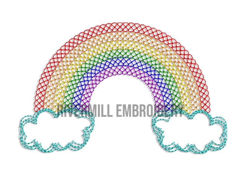 Quick Stitch Rainbow Machine Embroidery Design - 3 Sizes - Etsy