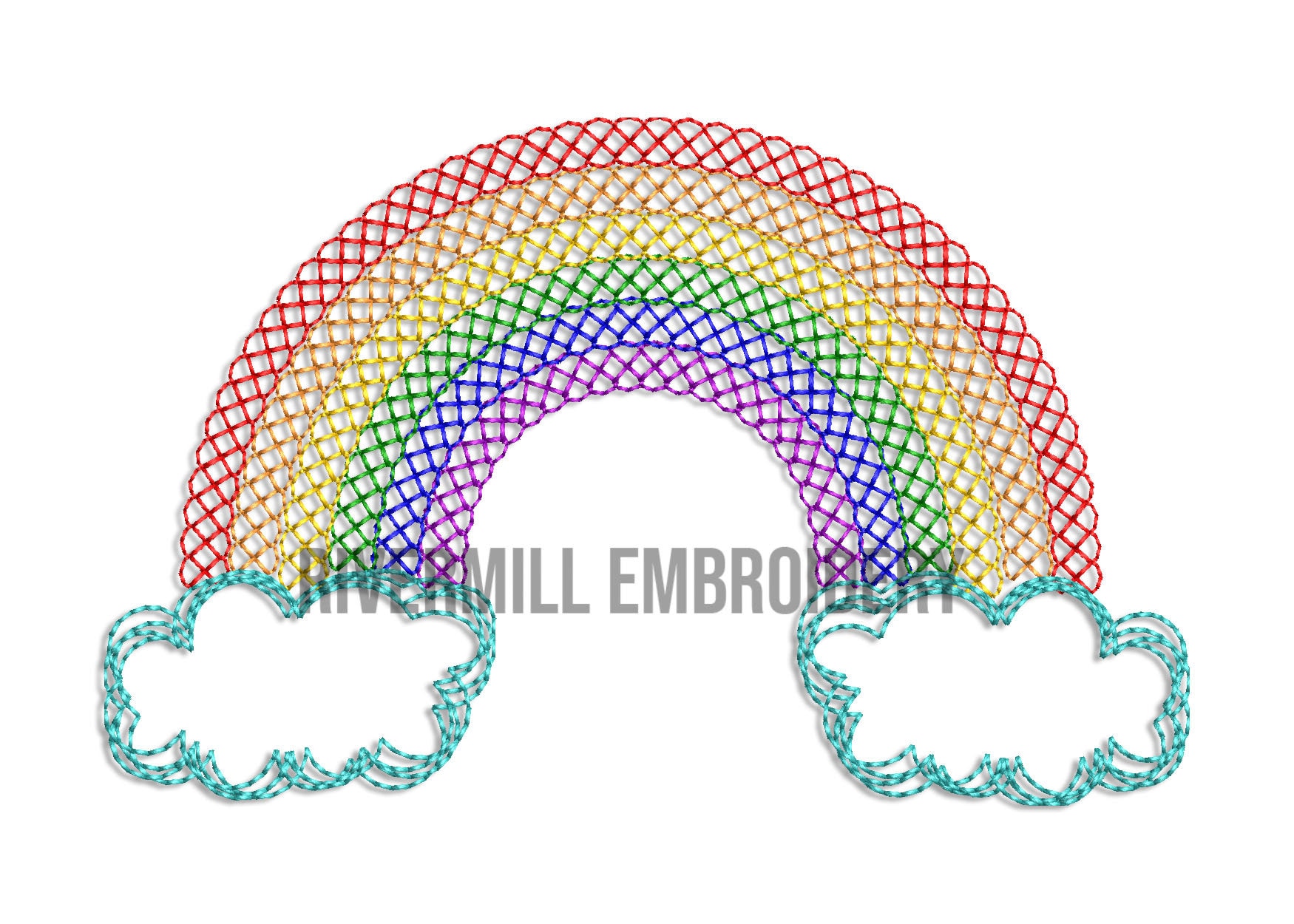 Quick Stitch Rainbow Machine Embroidery Design - 3 Sizes - Etsy