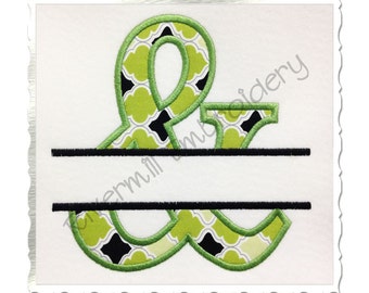 Split Ampersand Applique Machine Embroidery Design - 4 Sizes