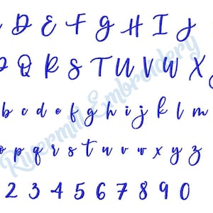 Kleine Katy Script Machine borduurwerk lettertype monogram alfabet - 2 maten - BX-bestanden direct downloaden ontwerp PES