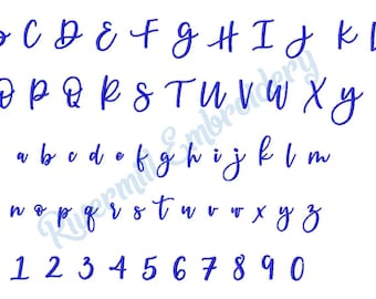 Small Katy Script Machine Embroidery Font Monogram Alphabet - 2 Sizes