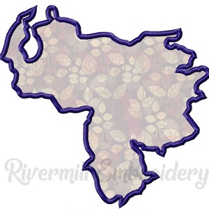 Applique Venezuela Machine Embroidery Design - 4 Sizes - Instant Download Digital Design File