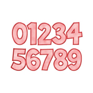 Simple Applique Numbers Machine Embroidery Designs - 4 Sizes - Instant Download Digital Design File - BX Files Included