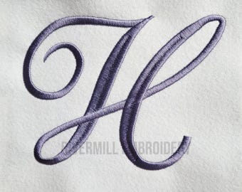 Alfabeto monograma de fuente bordada a máquina elegante y grande (3 tamaños) - Archivos BX - Descarga instantánea - Diseño PES Rivermill Embroidery