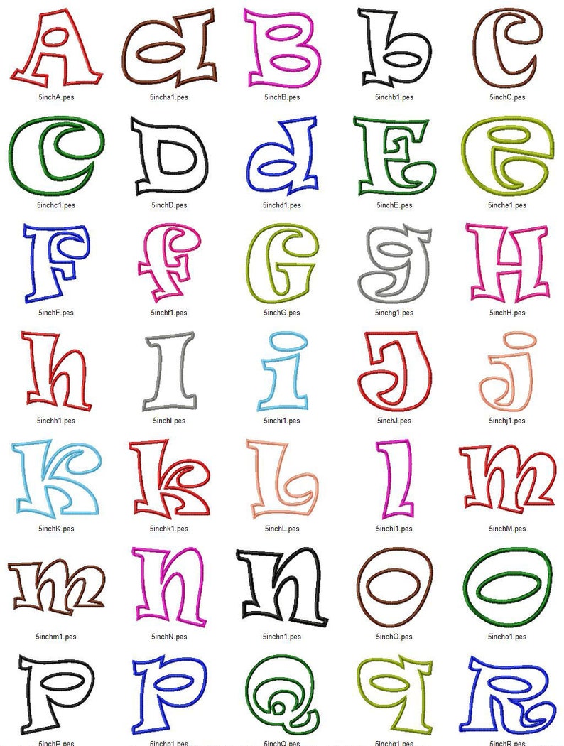 Ravie Applique Machine Embroidery Font Alphabet 4 Sizes Etsy