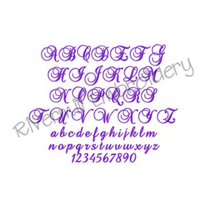 1 1/2&quot; Brock Script Machine Embroidery Font Monogram Alphabet - BX Files Included Instant Download Digitized Design PES DST +