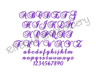 Font monogramma alfabeto per ricamo a macchina Brock Script da 1 1/2" - File BX inclusi Download immediato Design digitalizzato PES DST +