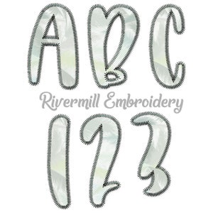 Brooklyn Zig Zag Applique Machine Embroidery Font Alphabet - 4 Sizes - BX Files Instant Download Design PES