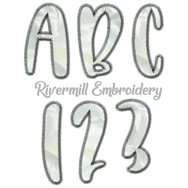 Brooklyn Zig Zag Applique Machine Embroidery Font Alphabet 4 Etsy