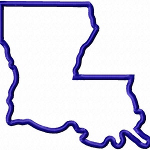 State of Louisiana Applique Machine Embroidery Design 4 Sizes image 2