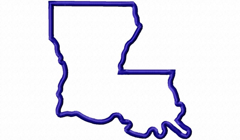 State of Louisiana Applique Machine Embroidery Design 4 Sizes image 2