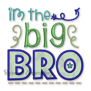 Big Bro Brother Applique Machine Embroidery Design - 4 Sizes - Instant Download PES DST Digital File Rivermill Embroidery