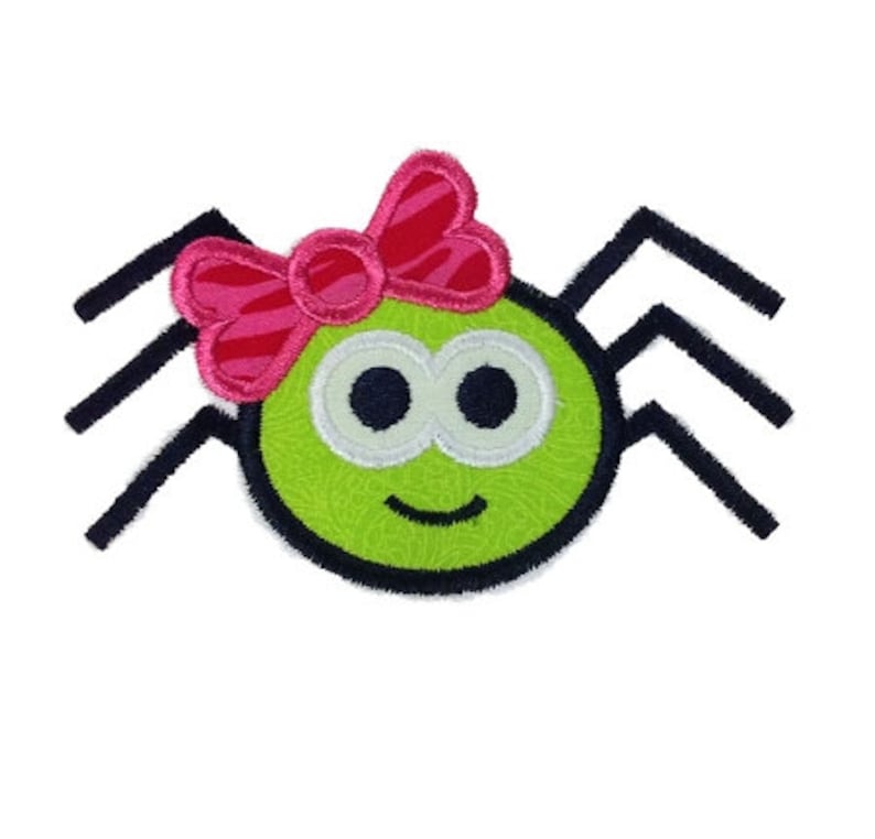 Spider With Bow Halloween Applique Machine Embroidery Design Etsy
