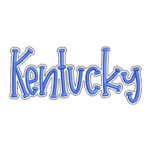 KY Kentucky with a Bean Stitch Outline Machine Embroidery Design - 4 Sizes - Instant Download PES DST Digital File Rivermill Embroidery