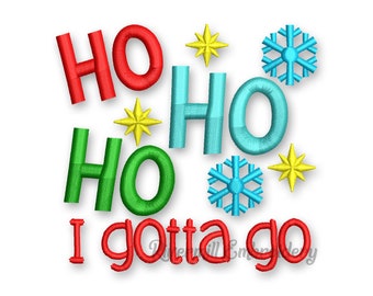 Ho Ho Ho I Gotta Go Christmas Toilet Paper Machine Embroidery Design