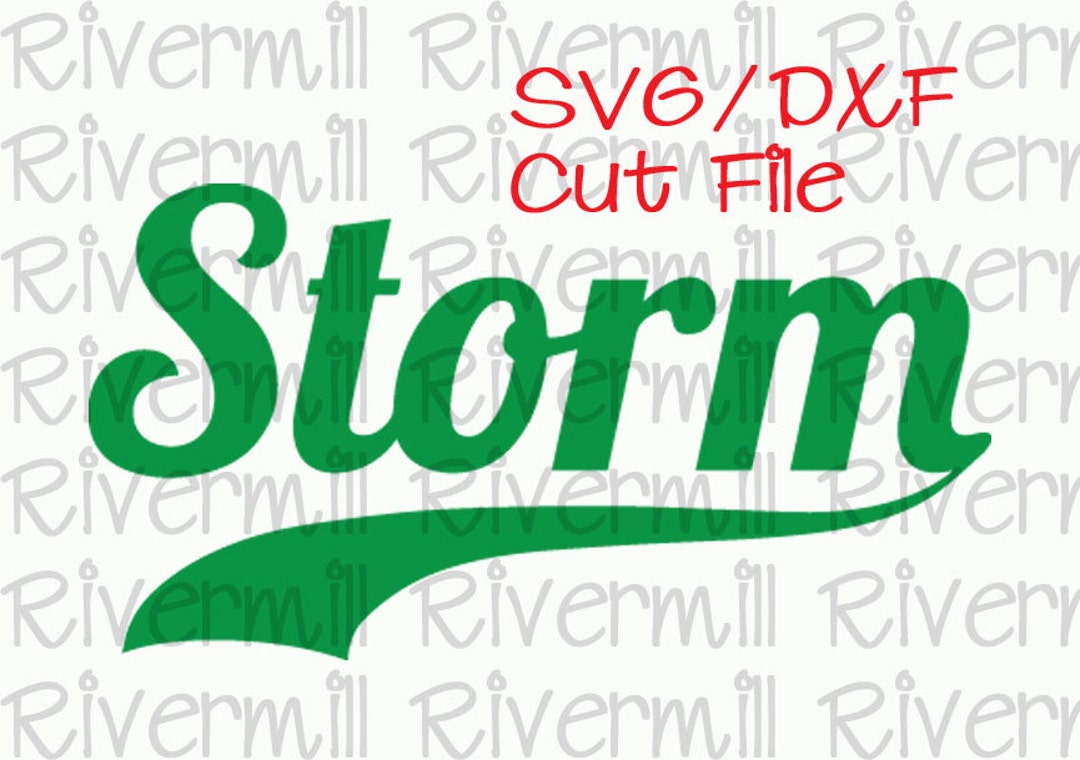 SVG DXF Storm Word With Swash Tail Cut File - Etsy