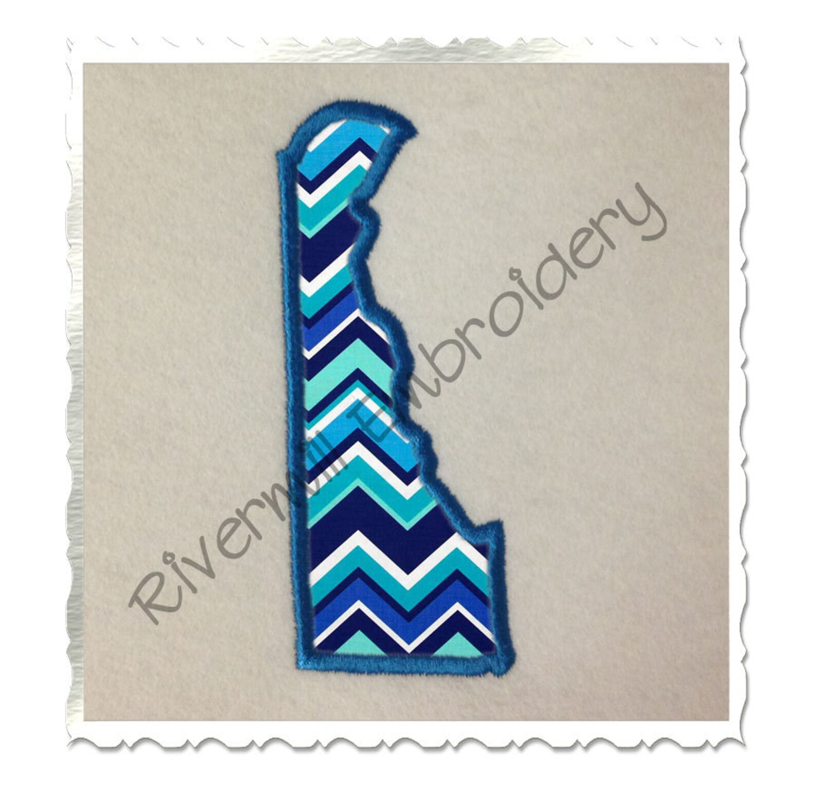 State of Delaware Applique Machine Embroidery Design 4 Sizes Etsy