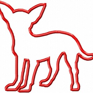 Applique Chihuahua Silhouette Machine Embroidery Design 4 Sizes image 2