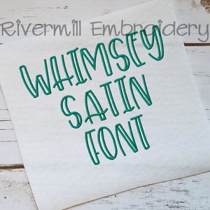 Whimsey Satin Stitch Machine Embroidery Font Monogram Alphabet - 3 Sizes - BX Files Instant Download Design PES