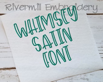 Whimsey Satin Stitch Machine Embroidery Font Monogram Alphabet - 3 Sizes - BX Files Instant Download Design PES