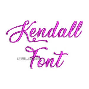 Kendall Machine Embroidery Font Monogram Alphabet - 3 Sizes - BX Files Instant Download Design PES Rivermill Embroidery