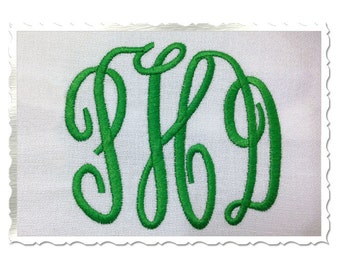 Classic 3 Letter Monogram Machine Embroidery Font Alphabet - 3 Sizes - BX Files Instant Download Design PES Rivermill Embroidery