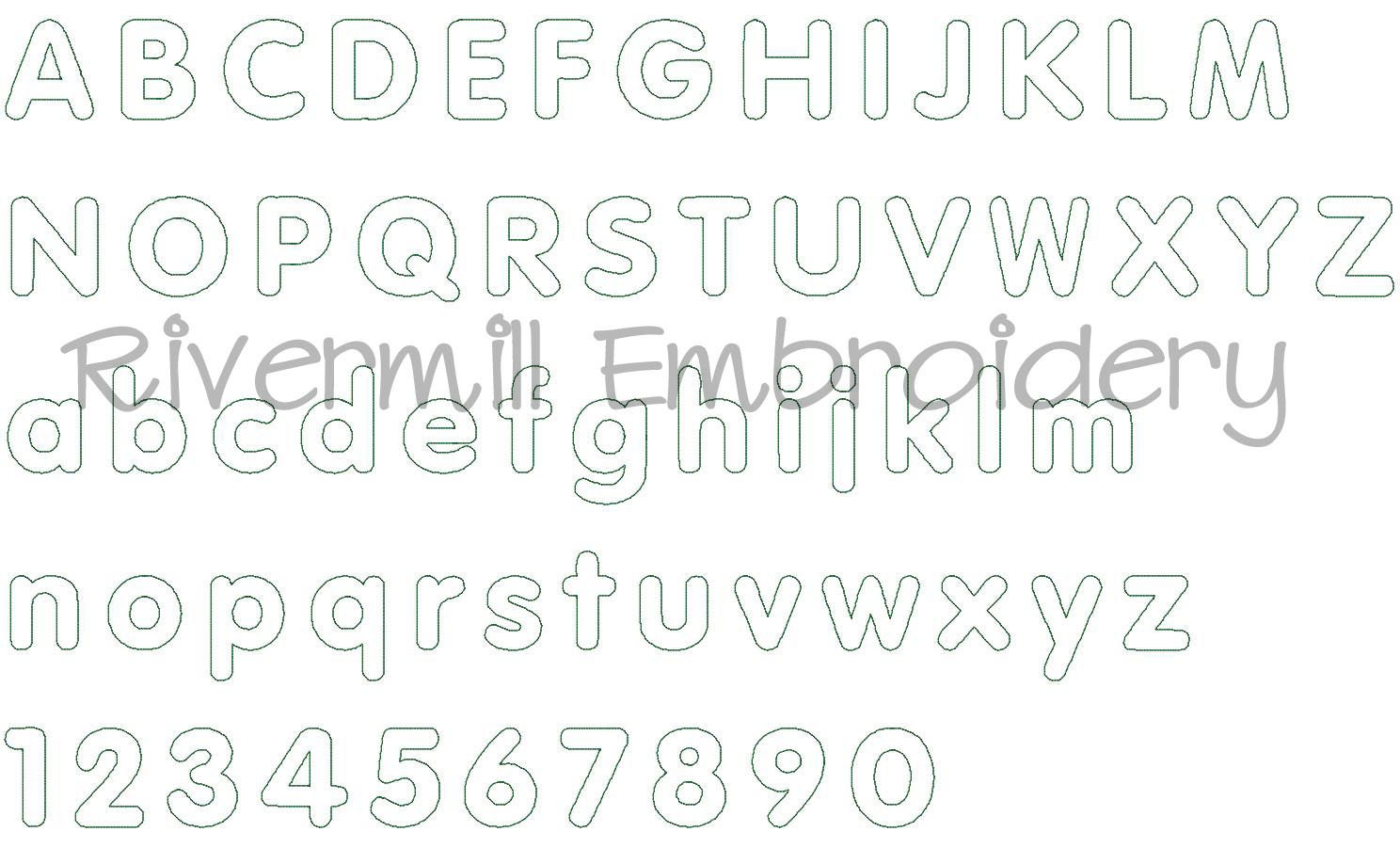 Rounded Block Raggy Applique Machine Embroidery Font Alphabet - 4 Sizes ...