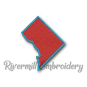 Small Fill Stitched Washington DC Machine Embroidery Design - 4 Sizes - Instant Download PES DST Digital File Rivermill Embroidery