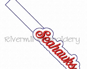 Seahawks In The Hoop Snap Tab Key Fob Machine Embroidery Design