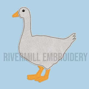 Raggy Applique Goose Machine Embroidery Design - Instant Digital Download Design File