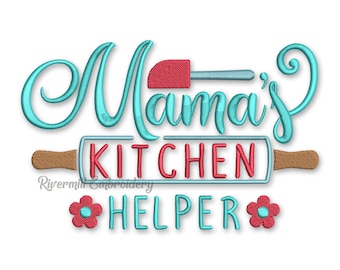 Mamas Küchenhelfer Maschinenstickerei - 3 Größen