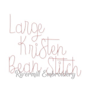 Large Kristen Vintage Bean Stitch Machine Embroidery Font Monogram Alphabet - BX Files Instant Download Design PES