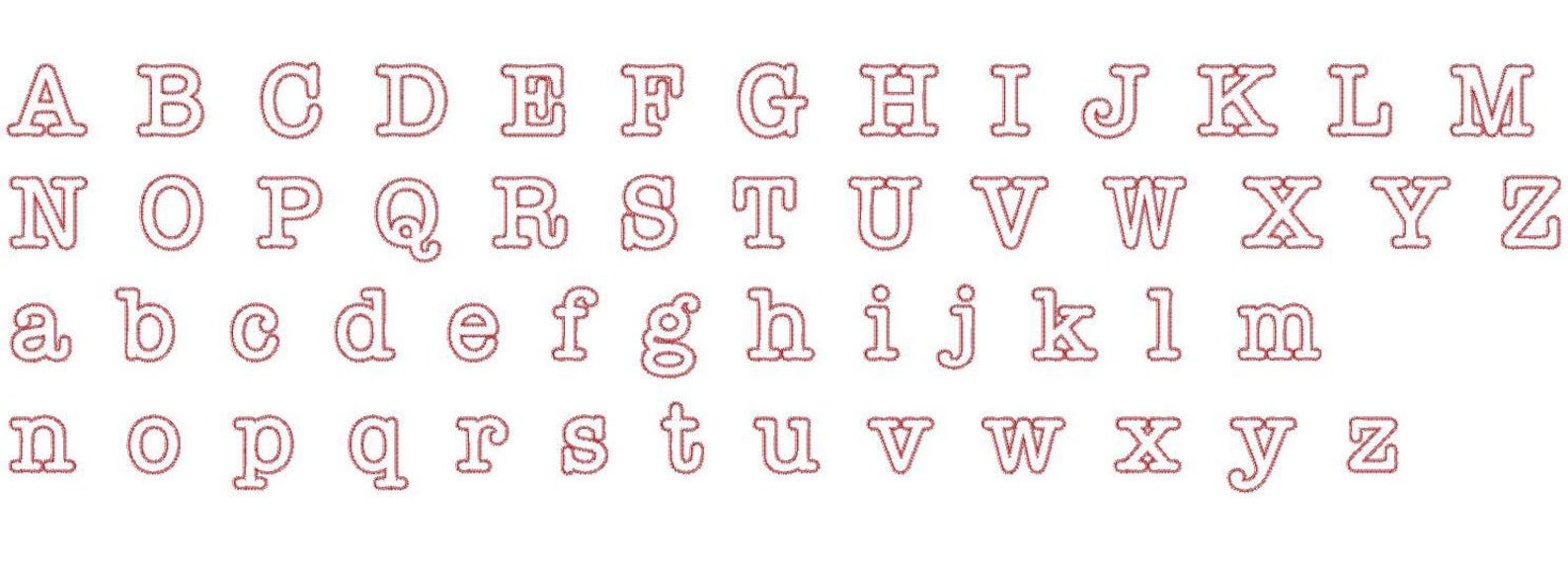 Zig Zag Typewriter Applique Machine Embroidery Font Monogram Etsy