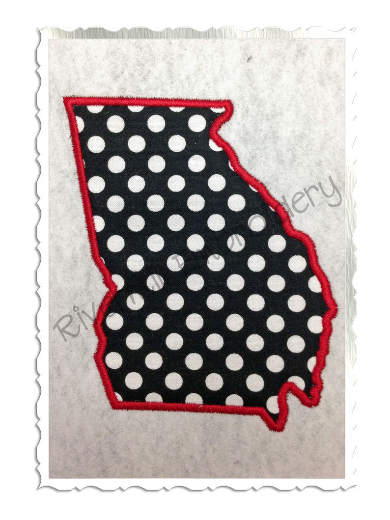 State of Applique Machine Embroidery Design 4 Sizes Etsy