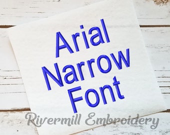 Arial Narrow Machine Embroidery Font Monogram Alphabet - 3 Sizes